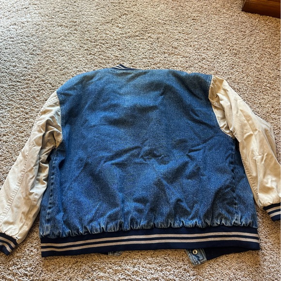 Vintage denim varsity jacket/ bomber jacket - Picture 2 of 5